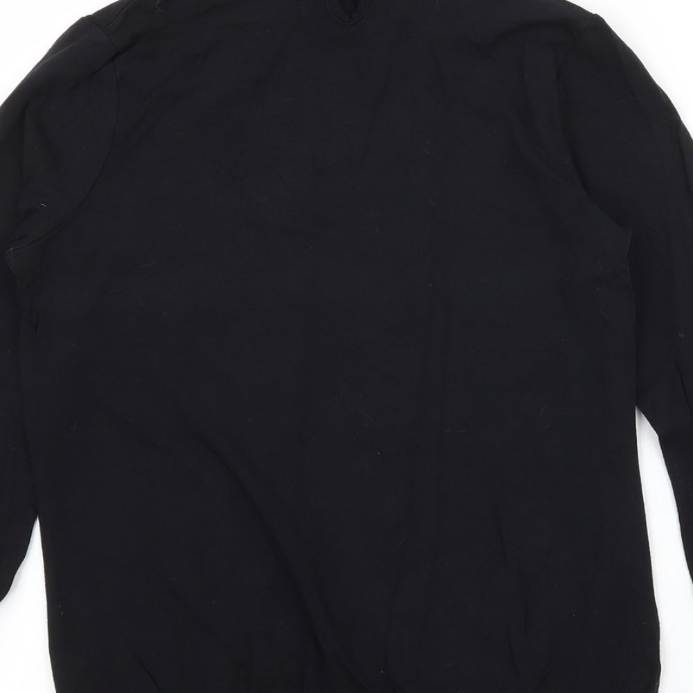 Marks and Spencer Girls Black Jersey Basic T-Shirt Size 9 Years