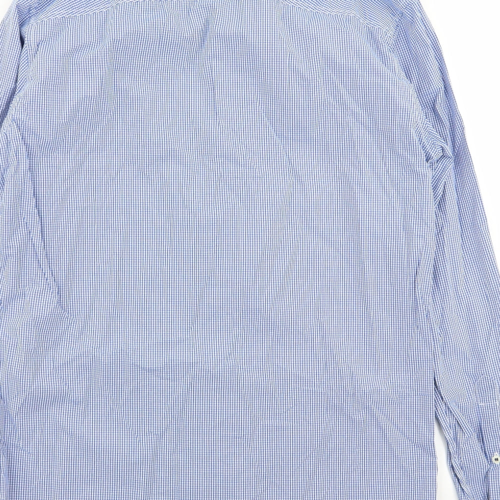 Heritage Mens Blue Check Dress Shirt Size 16.5