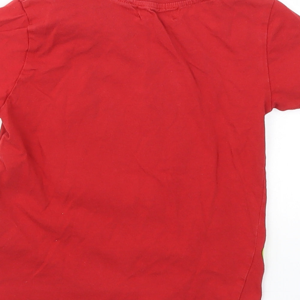 H&M Boys Red Animal Print Basic T-Shirt Size 3-4 Years