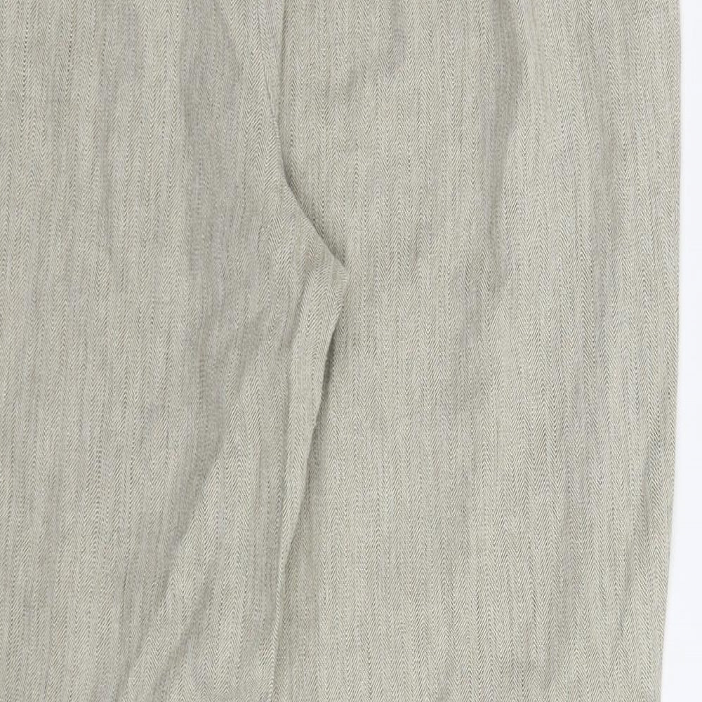Marks and Spencer Womens Grey Herringbone Trousers Size 16 L30 in