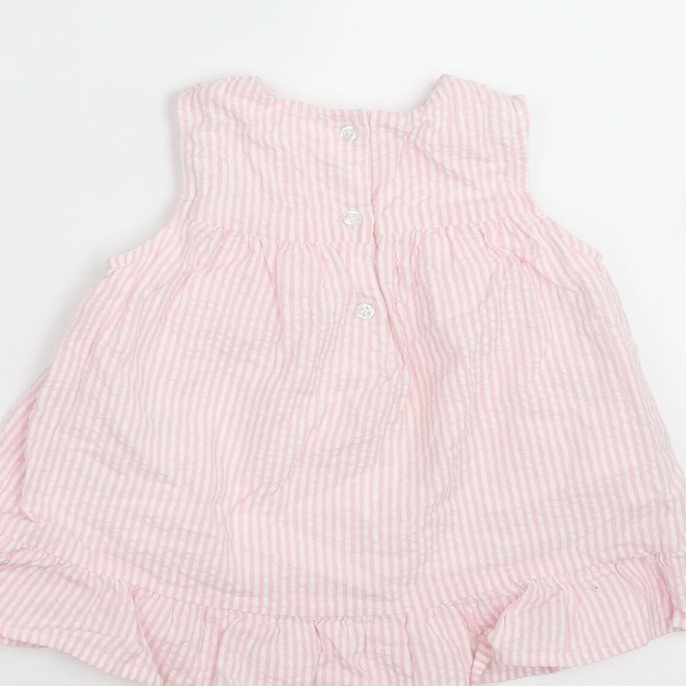 Little Nutmeg Baby Pink Striped A-Line Size 12-18 Months - rabbit