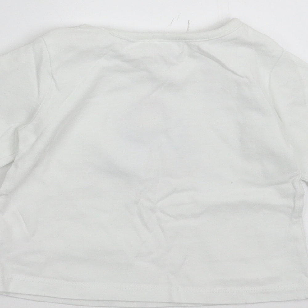 Sainsburys Baby White Basic T-Shirt Size 3-6 Months - Paddington bear