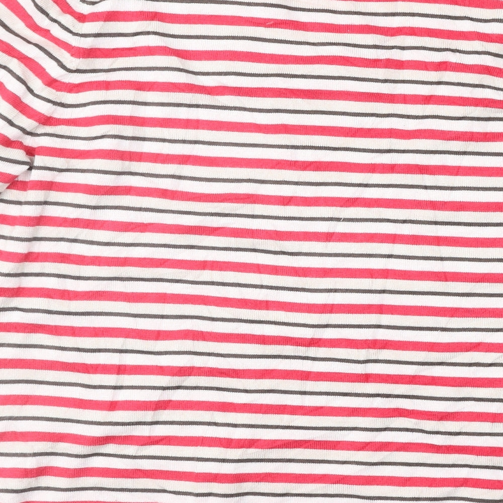 GolleHaug Womens Pink Striped Cardigan Jumper Size 12