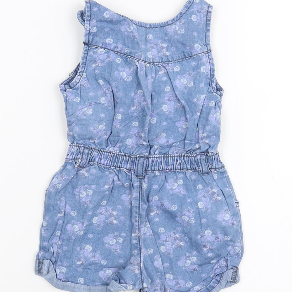 Matalan Baby Blue Batik Dungaree One-Piece Size 6-9 Months