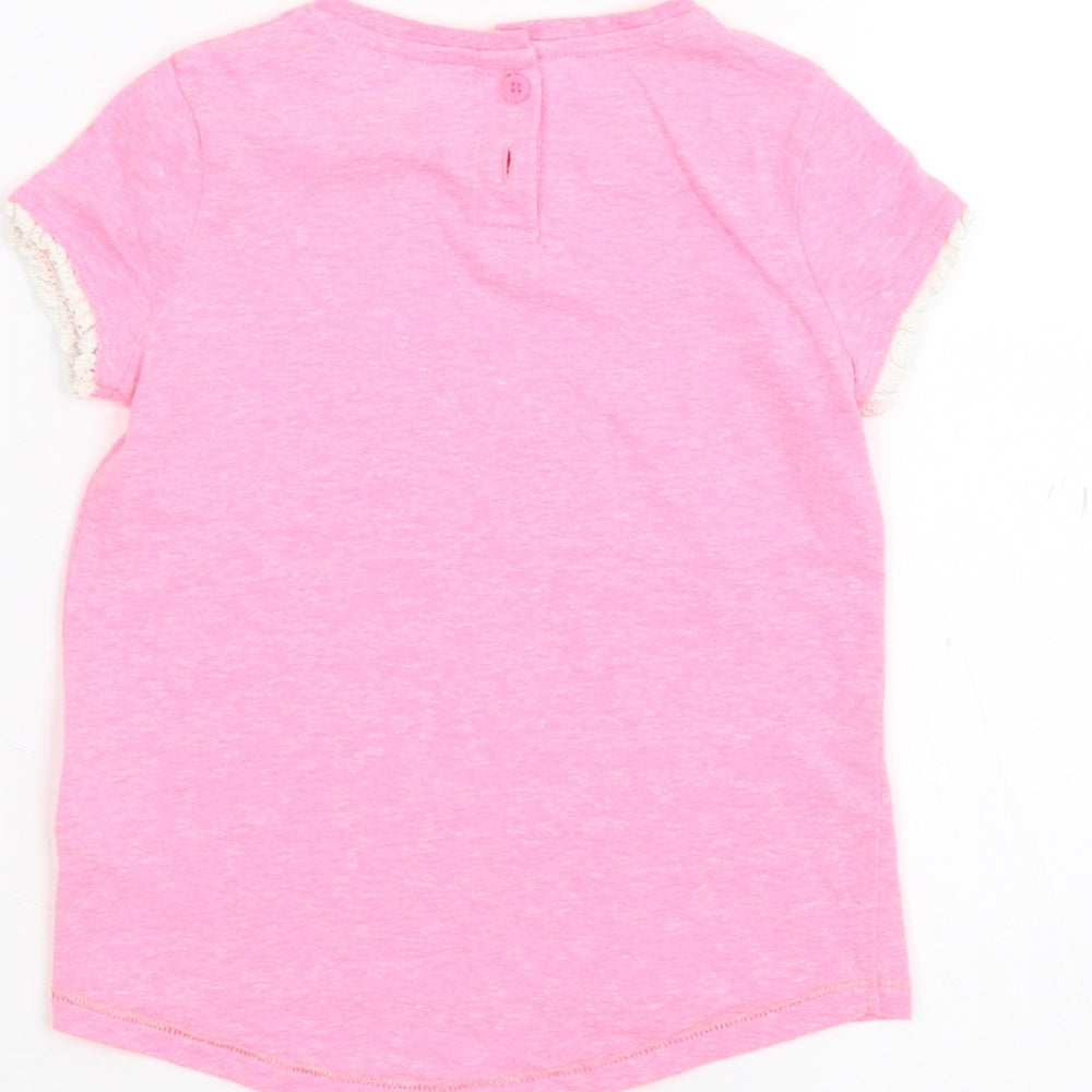 NEXT Girls Pink Basic T-Shirt Size 2-3 Years