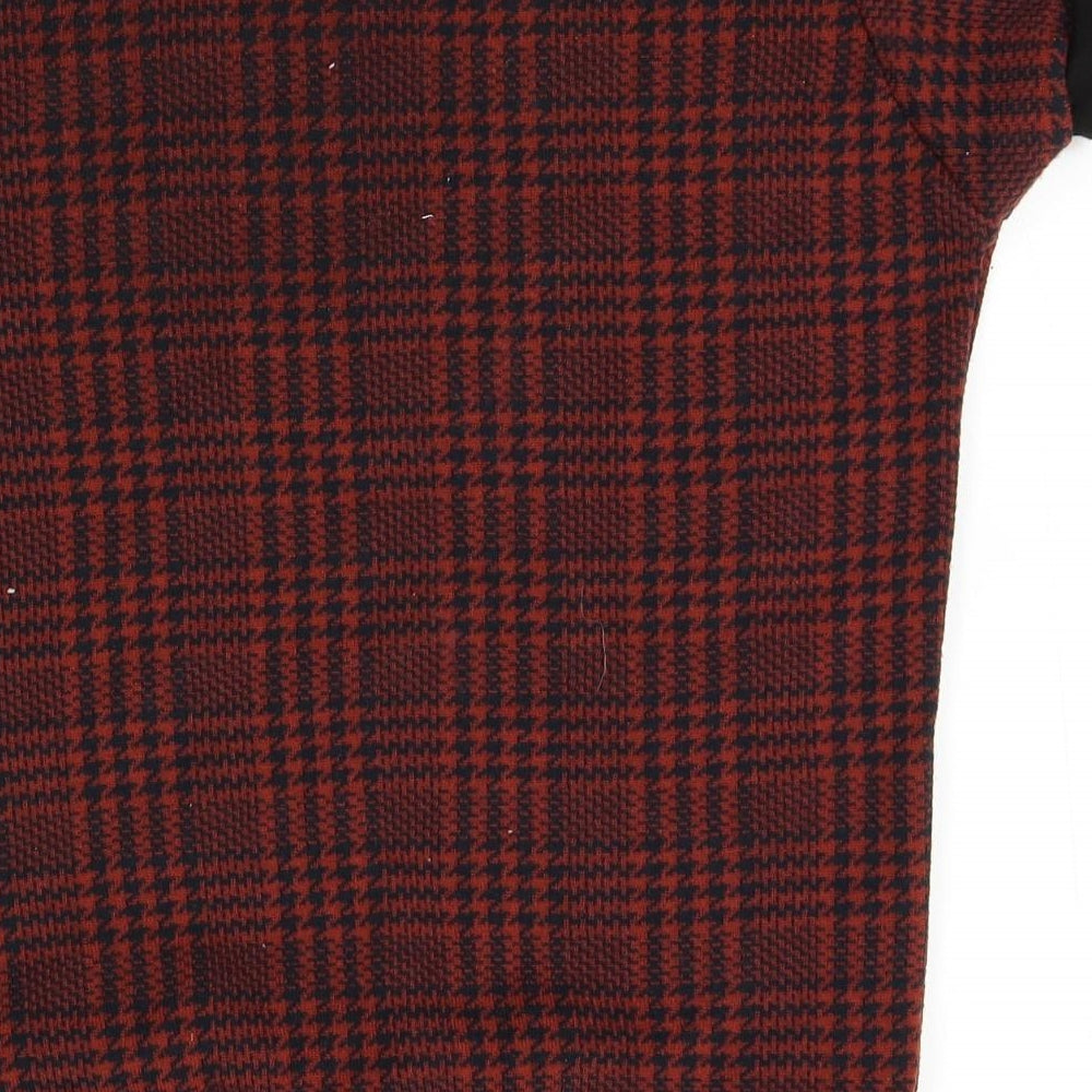 H&M Womens Red Plaid Pullover Jumper One Size