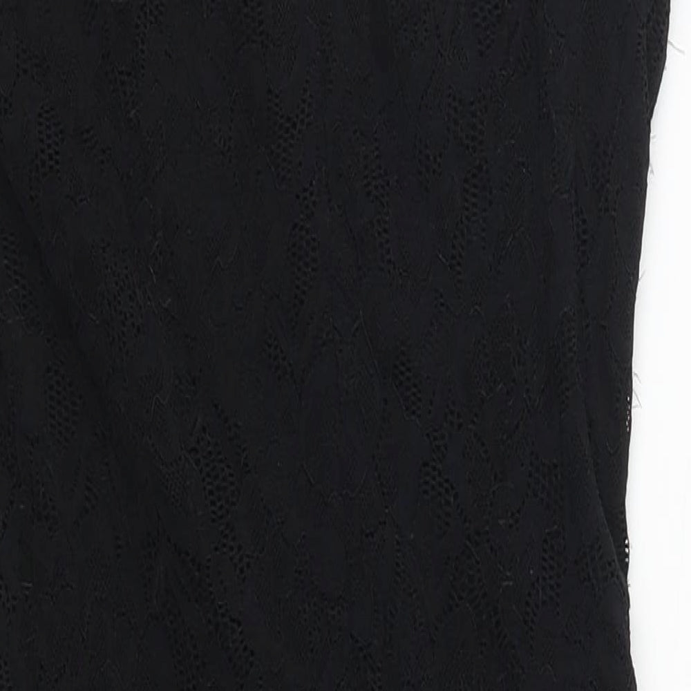 Black Note Womens Black Lace Mini Size M