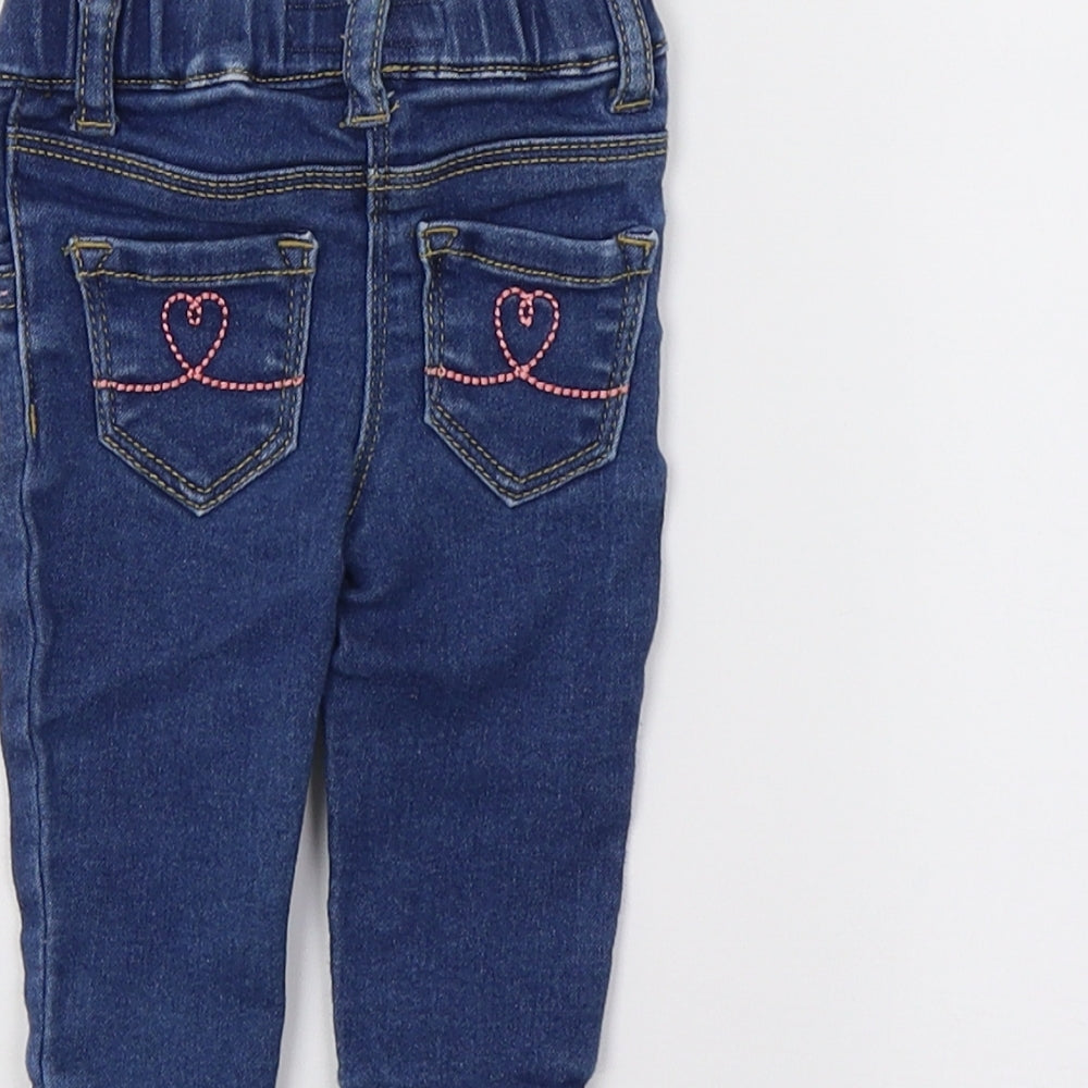 Earlydays Girls Blue Damask Jeans Size 0-3 Months