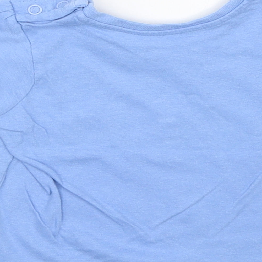Primark Girls Blue Basic T-Shirt Size 3-6 Months - Flower print