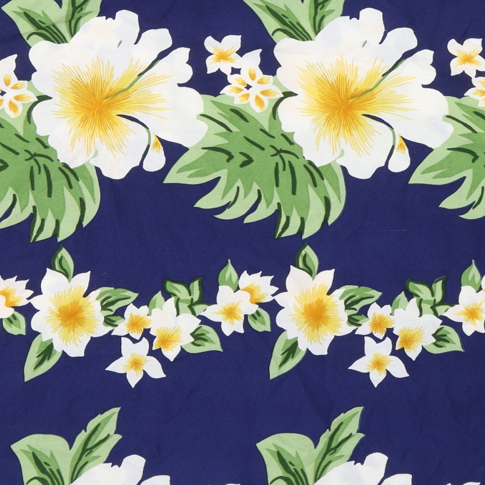 Don Amigo Mens Blue Floral Button-Up Size M