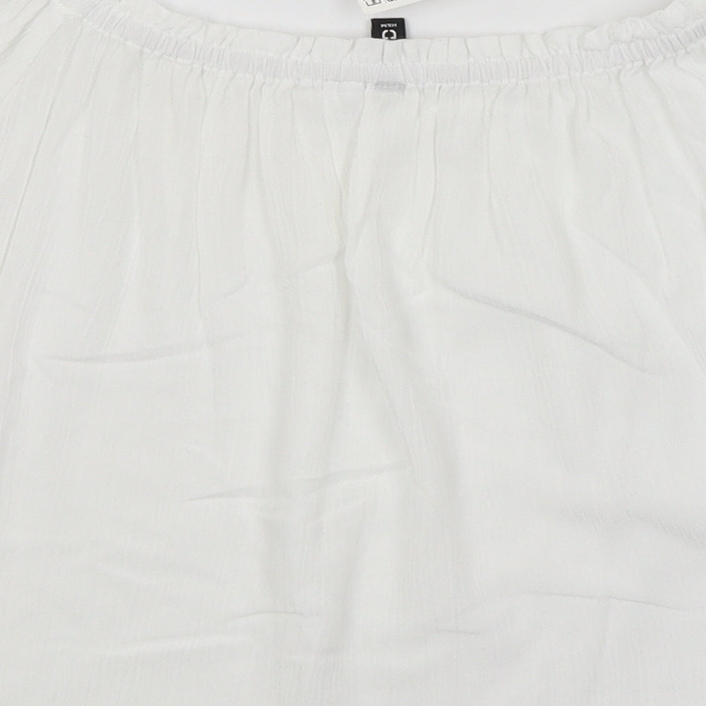 Divided Womens White Basic T-Shirt Size 6