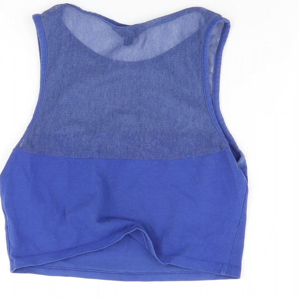 Topshop Womens Blue Cropped Tank Size 10