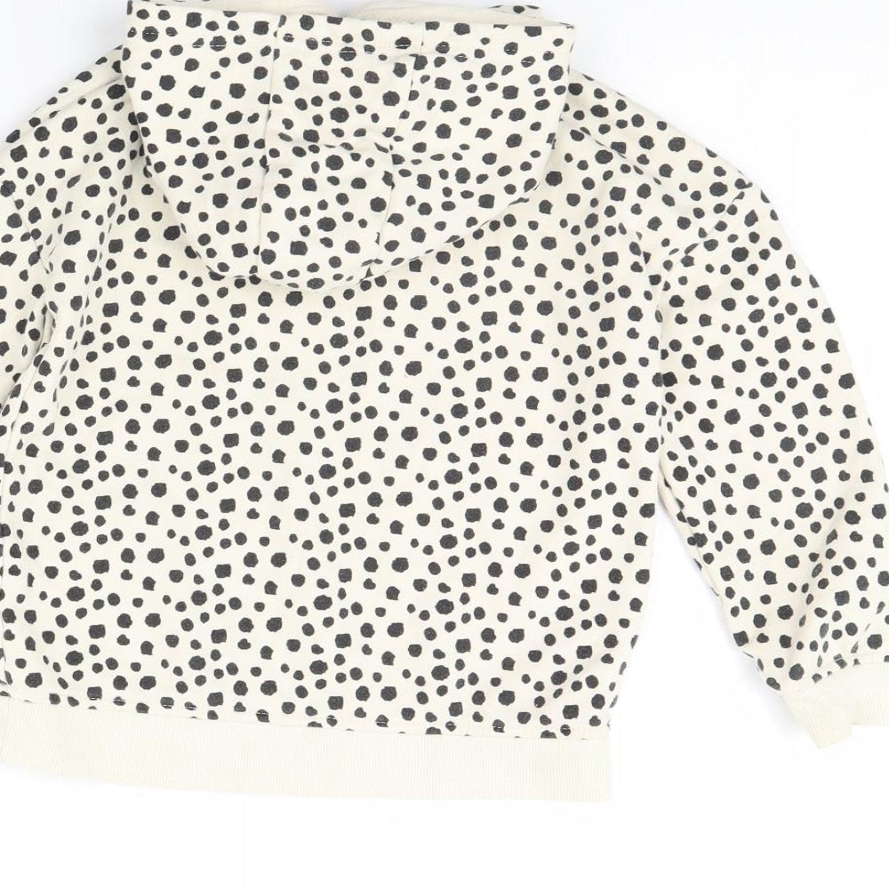 Primark Girls Beige Animal Print Pullover Hoodie Size 5 Years - happy vibes