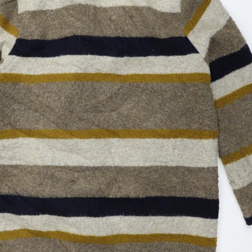H&M Womens Beige Striped Jacket Size 12
