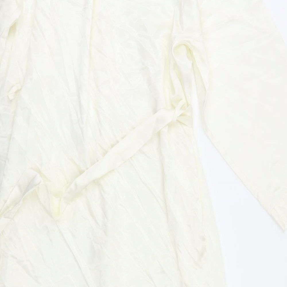 M&S Womens Ivory Kimono Pyjama Top Size 12