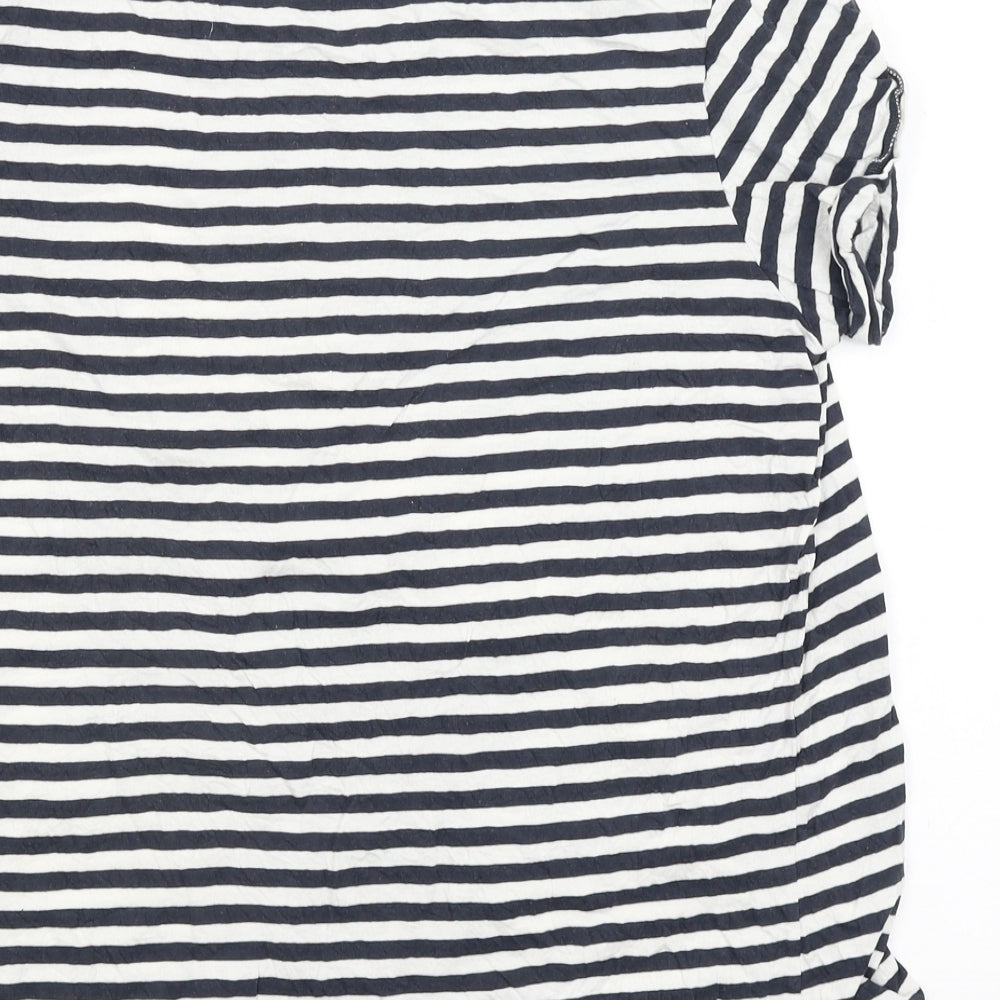 Comic Relief Womens Blue Striped T-Shirt Size XL