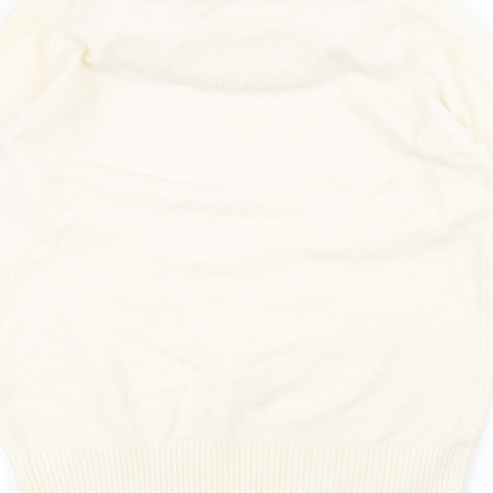 sheilay Womens White Pullover Jumper Size S