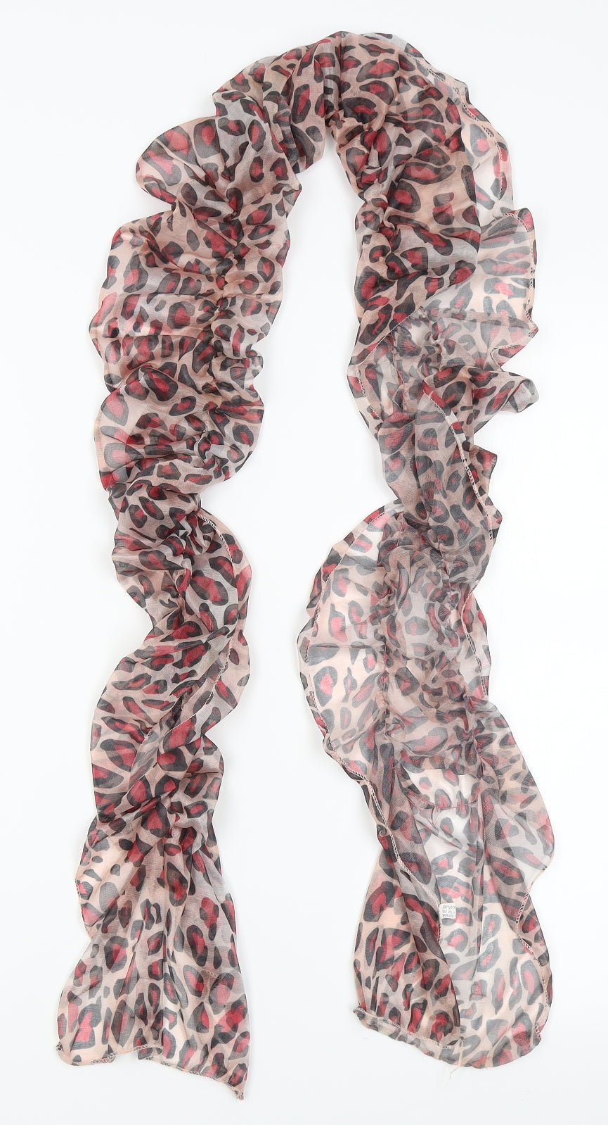 Preworn Womens Pink Animal Print Scarf - boa