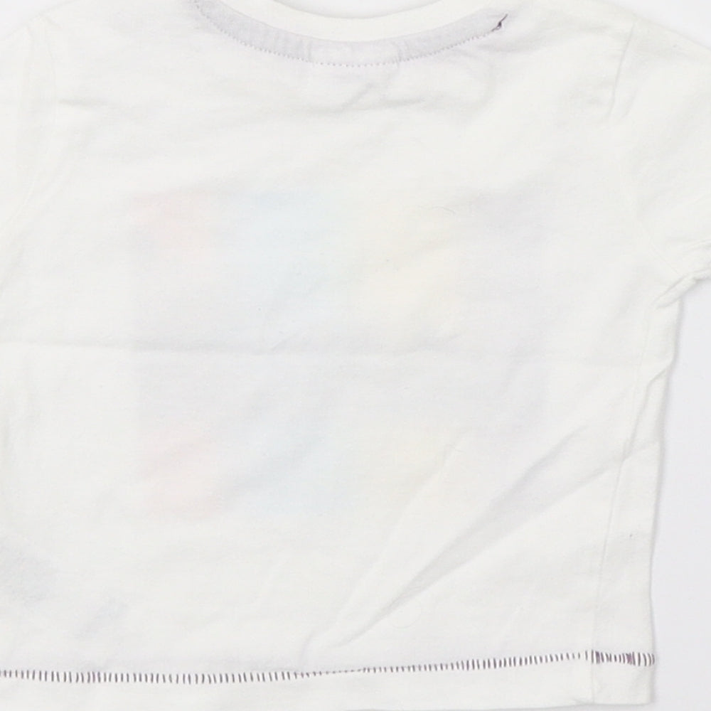 F&F Girls White Jersey Basic T-Shirt Size 0-3 Months