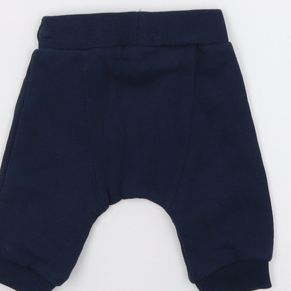 F&F Baby Blue Jersey Jogger Trousers Size 0-3 Months