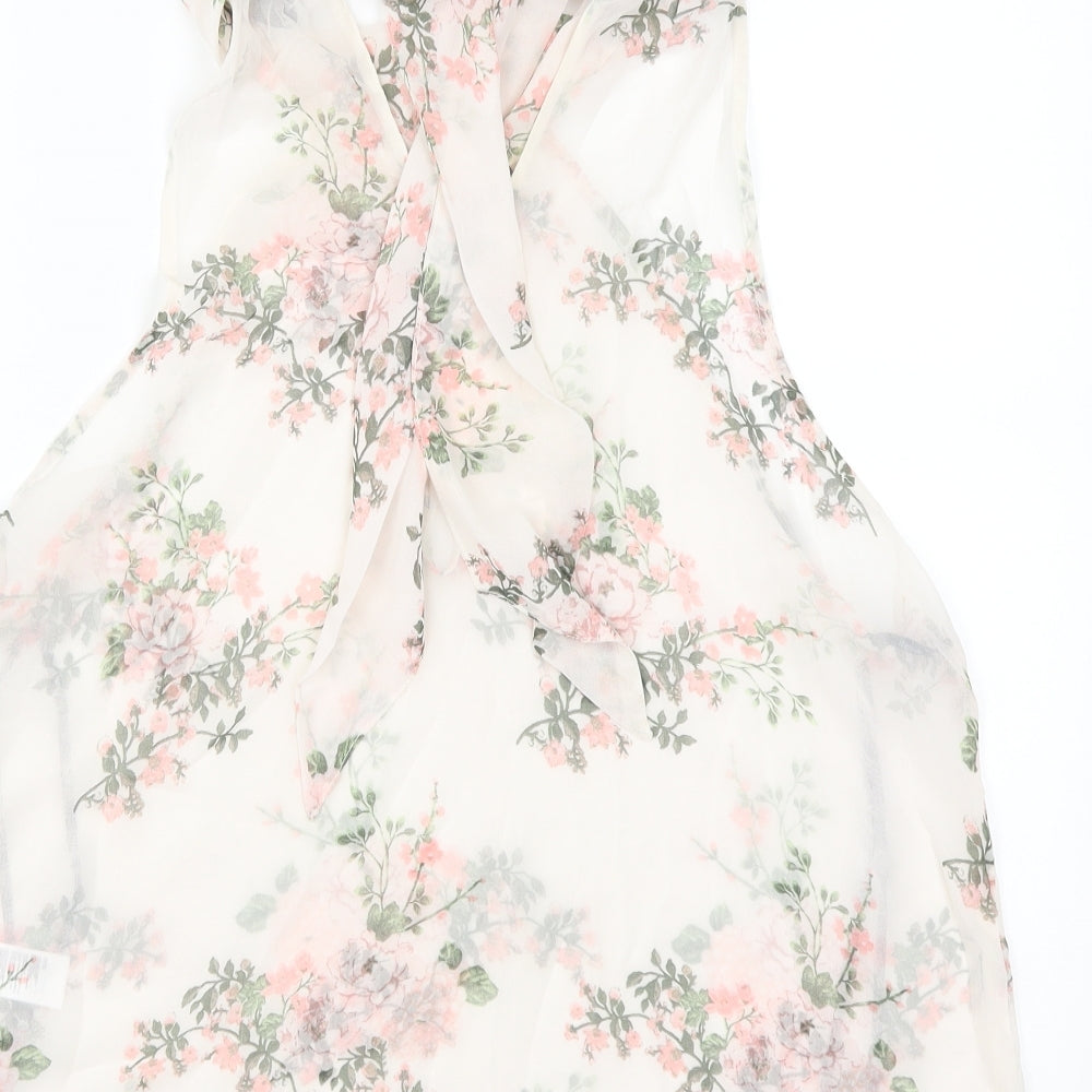FOREVER 21 Womens Ivory Floral Tunic Blouse Size M