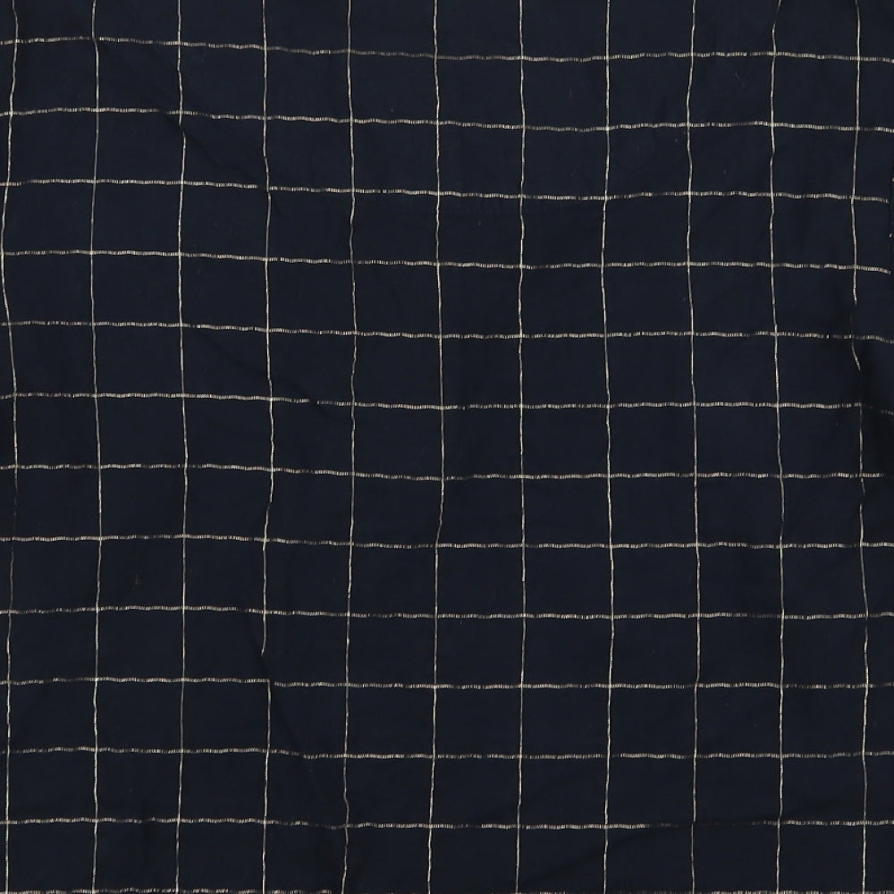 M&S Womens Blue Check Basic T-Shirt Size 10