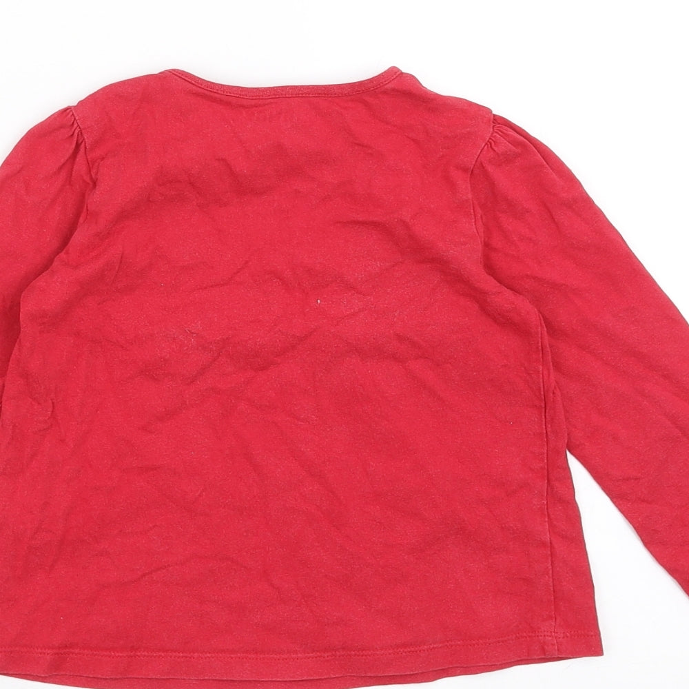 Nutmeg Girls Red Floral Basic T-Shirt Size 2-3 Years