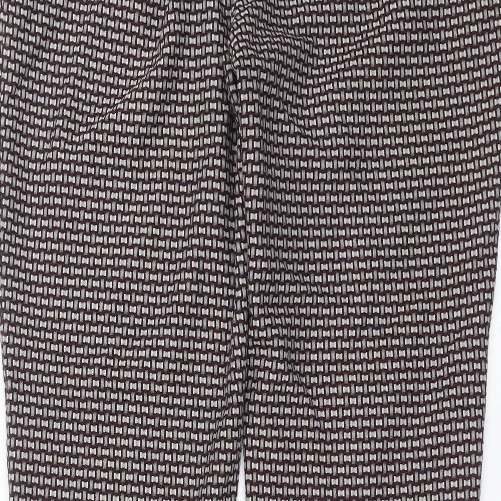 NEXT Womens Purple Geometric Trousers Size 12 L27 in