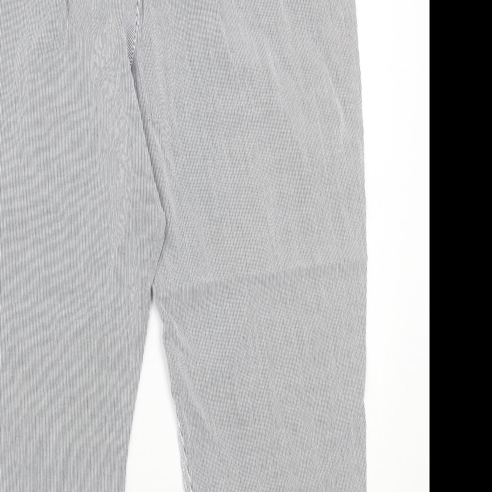 BM Womens White Striped Trousers Size 18 L20 in