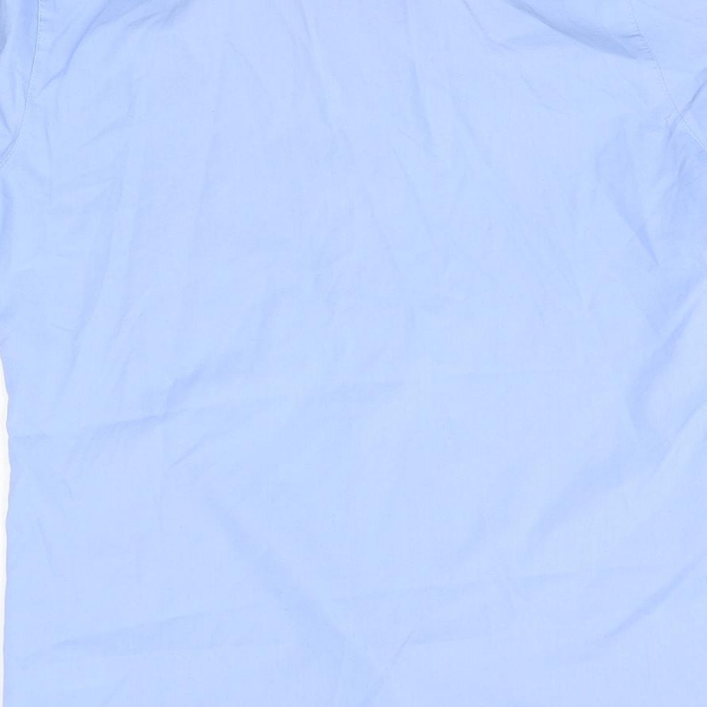 trutex Mens Blue Button-Up One Size - 32in