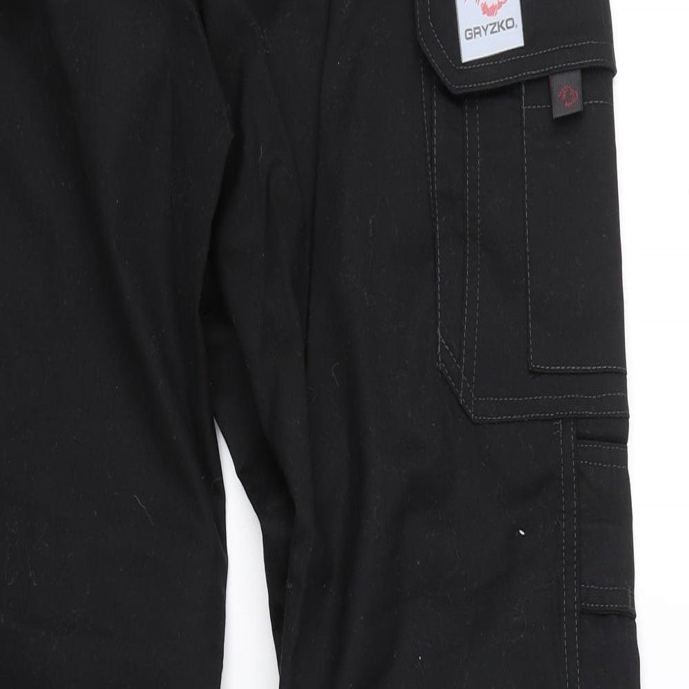 Gryzko Mens Black Cargo Trousers Size 33 L30 in