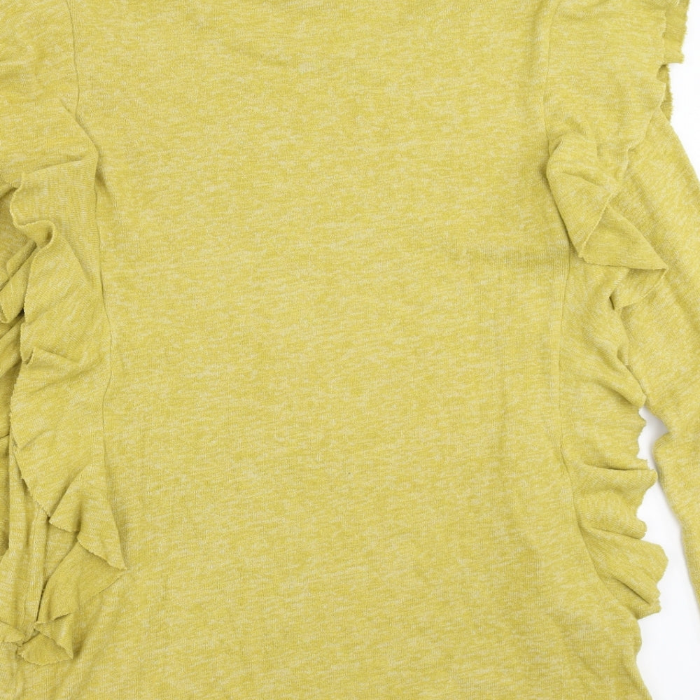 NEXT Womens Yellow Pullover Jumper Size 16 - Ruffle detail