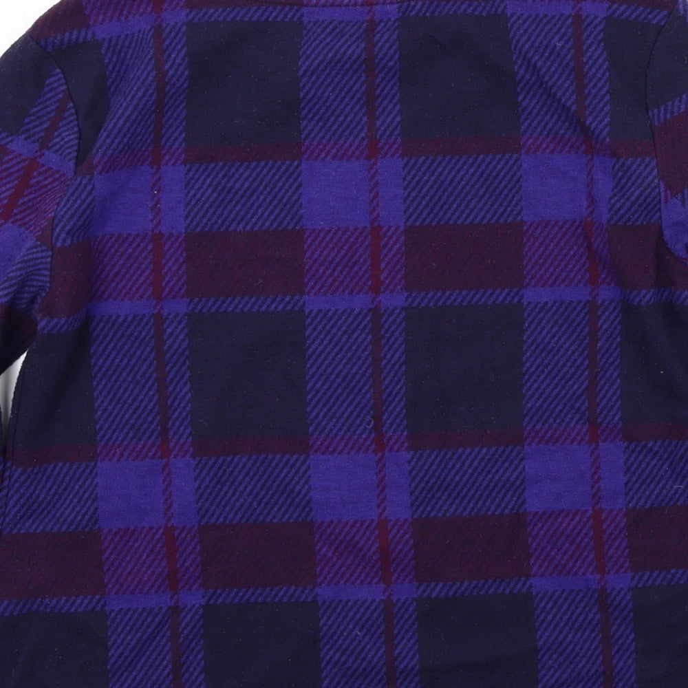 M&S Womens Purple Check Pullover Jumper Size 10