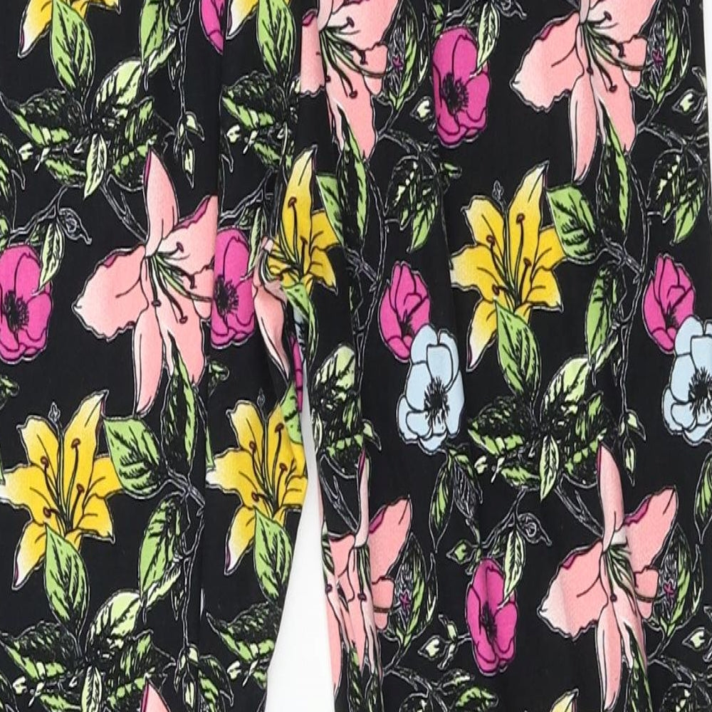 Origionals Womens Black Floral Trousers Size L L20 in