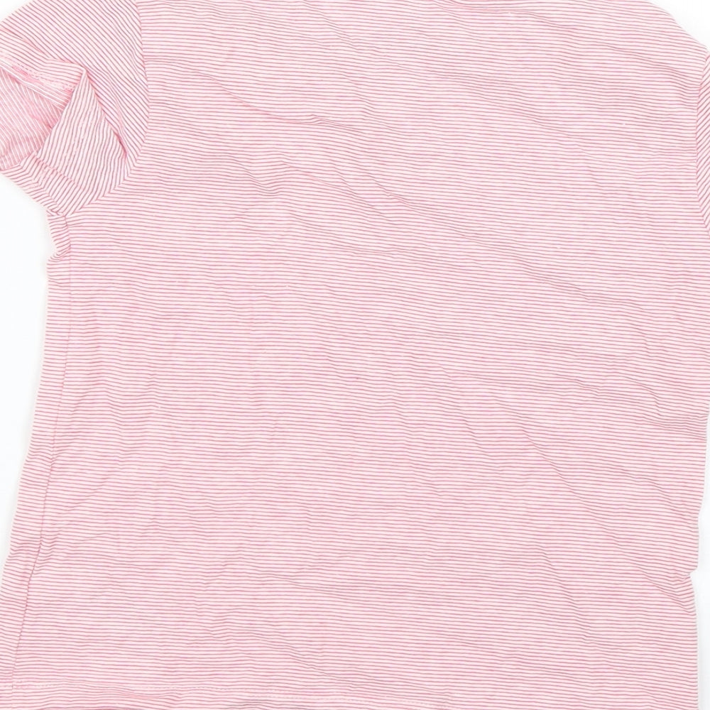 NEXT Girls Pink Striped Basic T-Shirt Size 5-6 Years