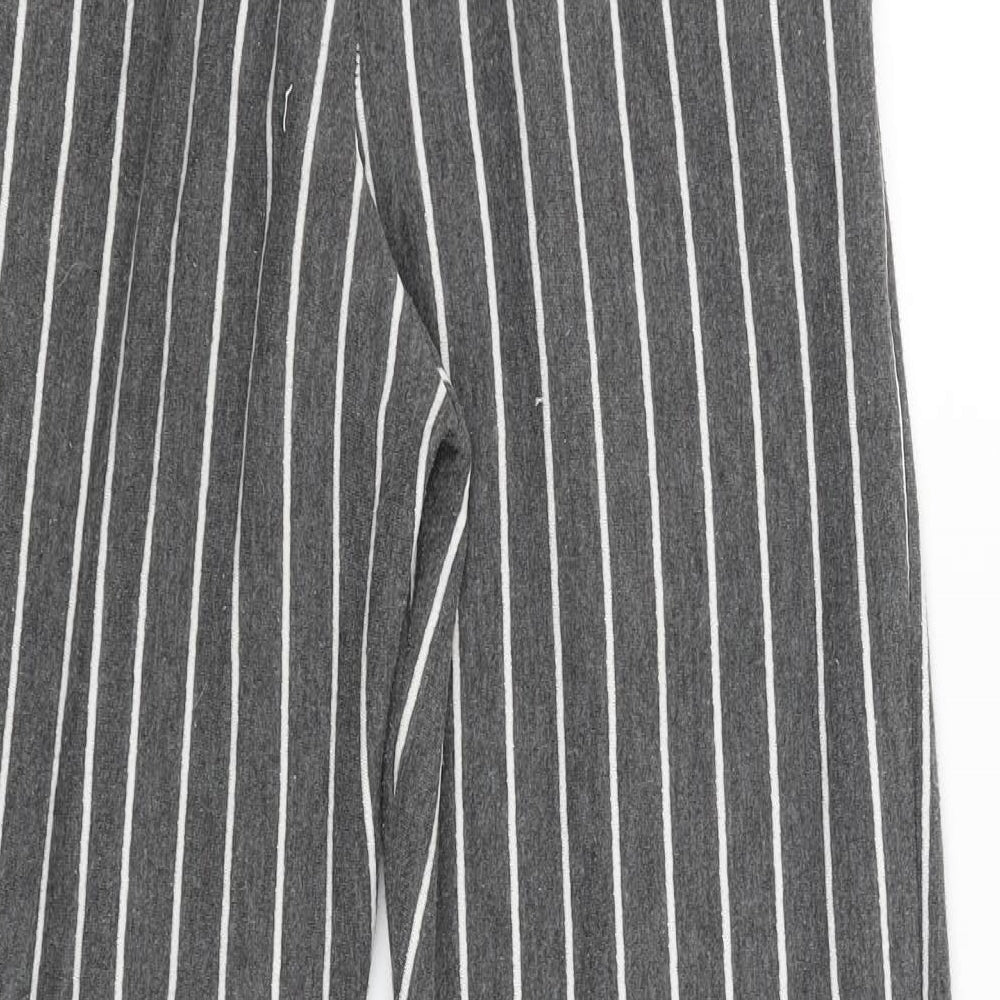 Miss Selfridge Womens Grey Striped Jogger Trousers Size 6 L25 in