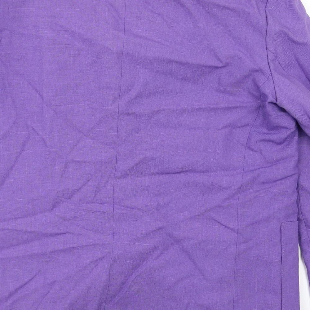 Plus Womens Purple Pea Coat Blazer Size L