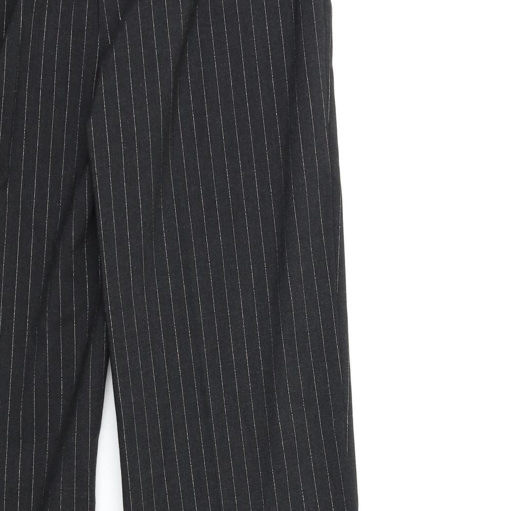 Wardrobe Womens Black Striped Trousers Size 14 L31 in