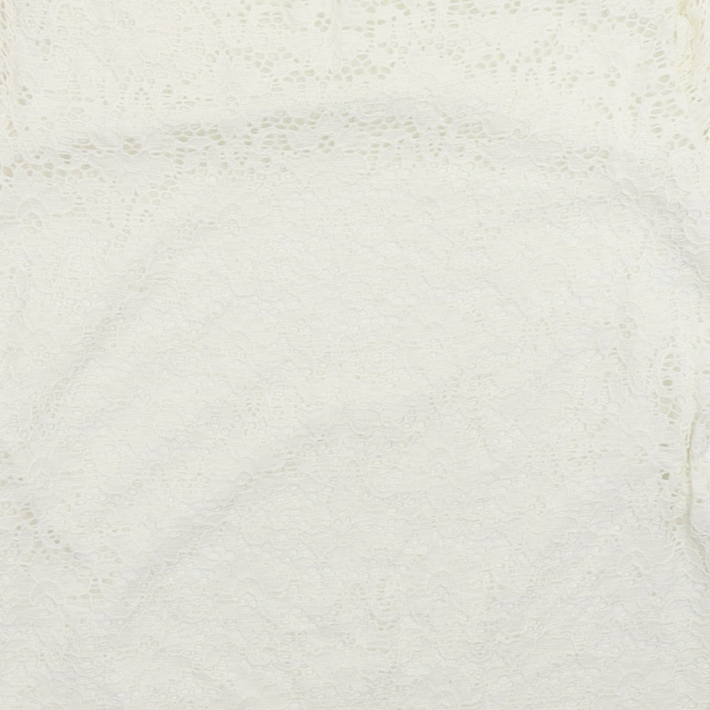 BM Womens White Basic T-Shirt Size 12
