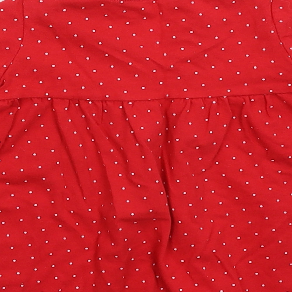 Fred & Flo Girls Red Spotted Fit & Flare Size 3-6 Months