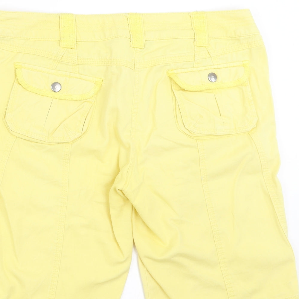 Papaya Womens Yellow Bermuda Shorts Size 14
