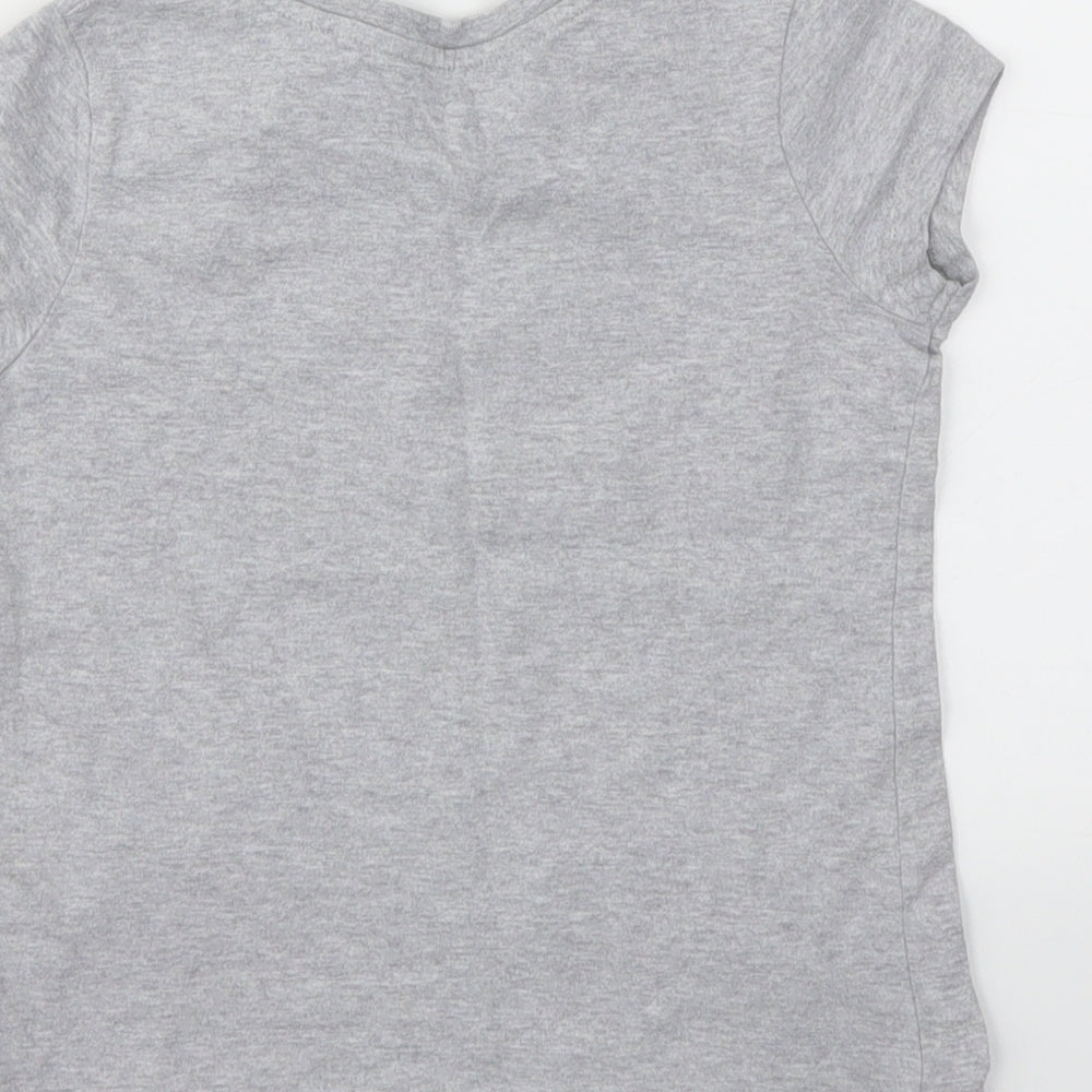 George Girls Grey Floral Basic T-Shirt Size 5-6 Years