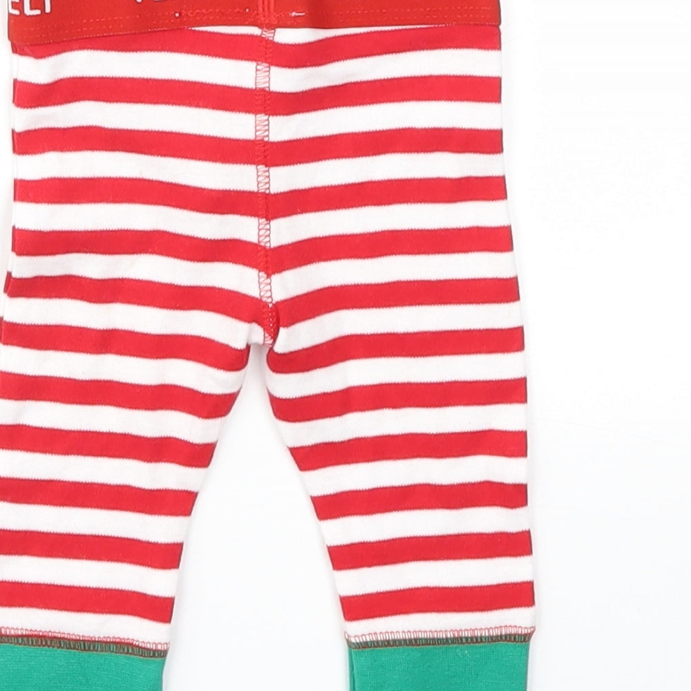 F&F Girls Red Striped Capri Leggings Size 0-3 Months - TOP TO MATCH