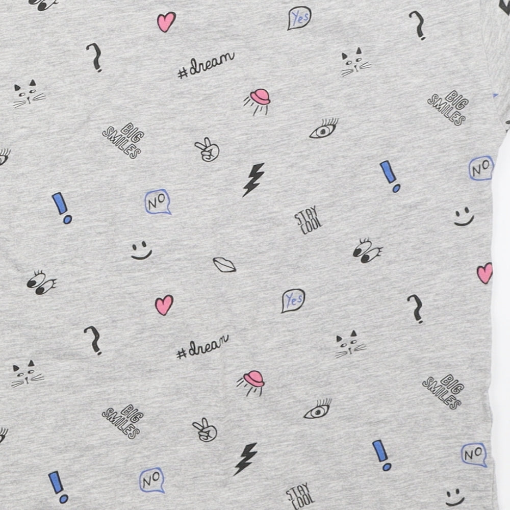 NEXT Girls Grey Basic T-Shirt Size 9 Years