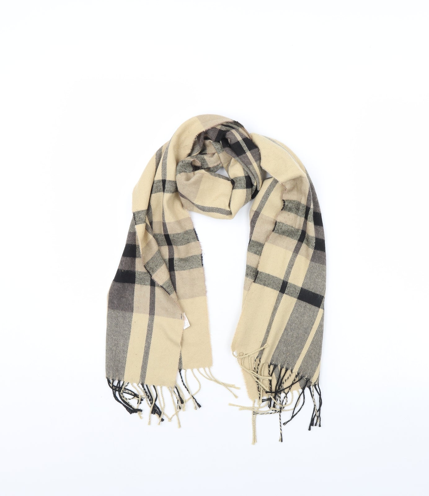 Preworn Womens Brown Plaid Scarf