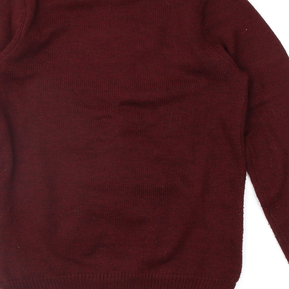 NEXT Mens Purple Fair Isle Pullover Jumper Size XS - Xmas