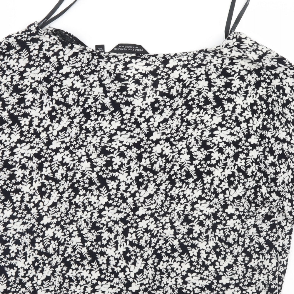 Dorothy Perkins Womens Black Floral Basic Blouse Size 18