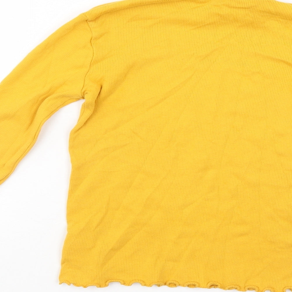 F&F Girls Yellow Pullover Jumper Size 9-10 Years