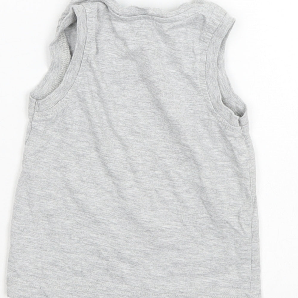 George Boys Grey Basic Tank Size 9-12 Months