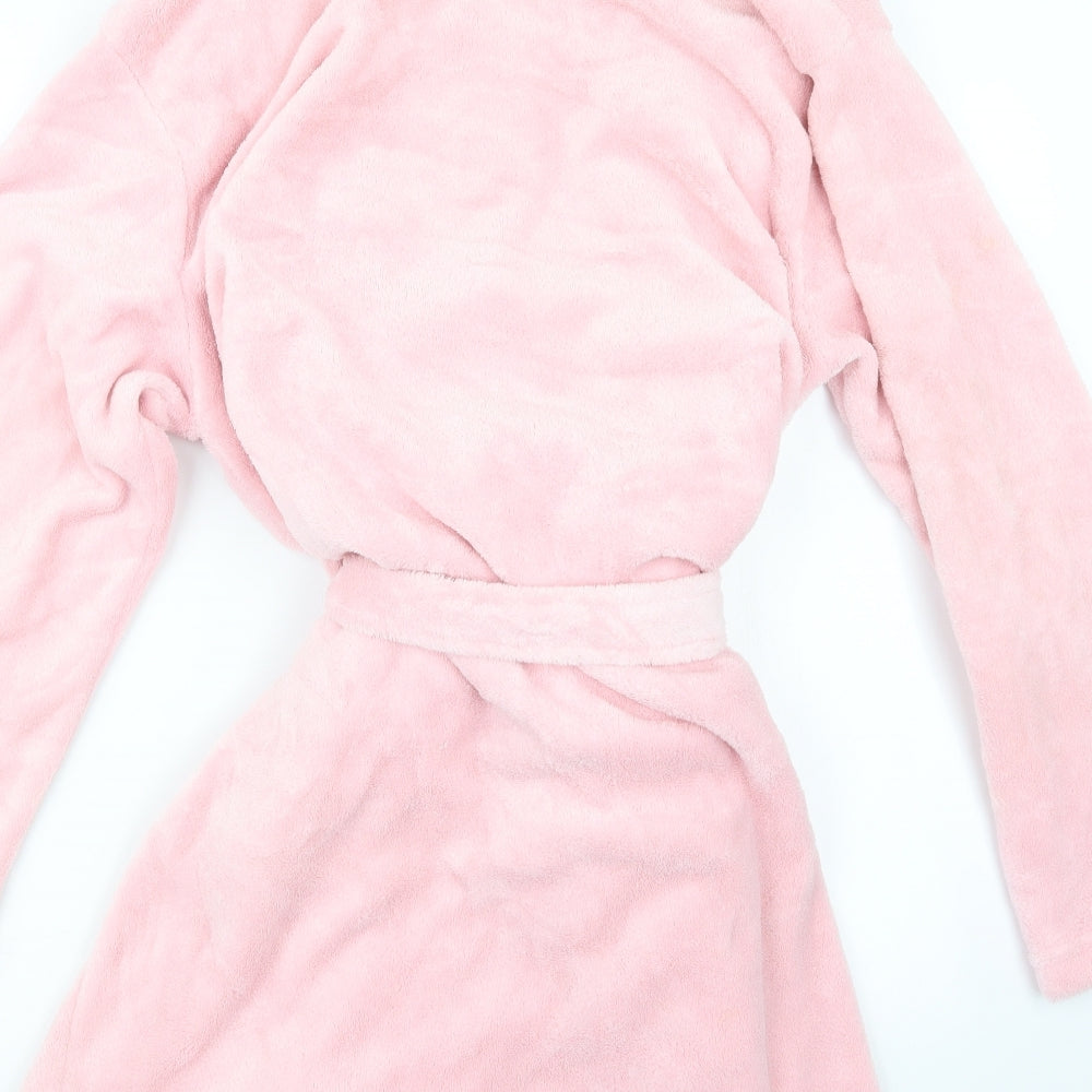 Sleep Womens Pink Geometric Top Robe Size L